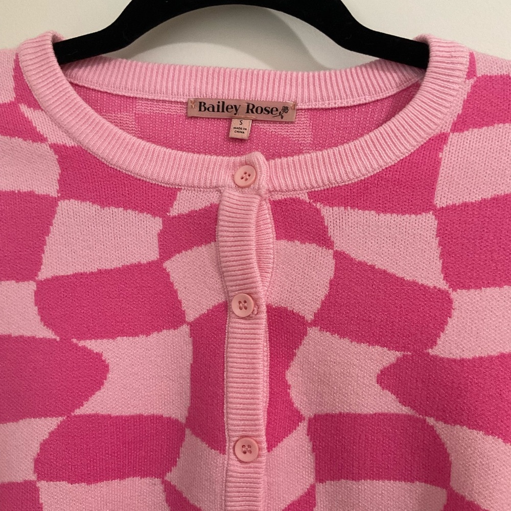 Y2K Vibe Pink Patterned Sweater - Picture 2 of 4